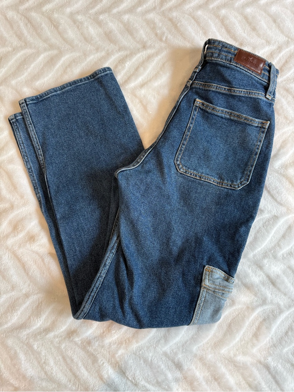 Hollister Woman’s Dark Blue Denim Cargo Jeans